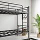 preview thumbnail 3 of 9, Black Twin Size Metal Bunk Bed with Trundle, Ladder and Full-Length Guardrail, Noise Free