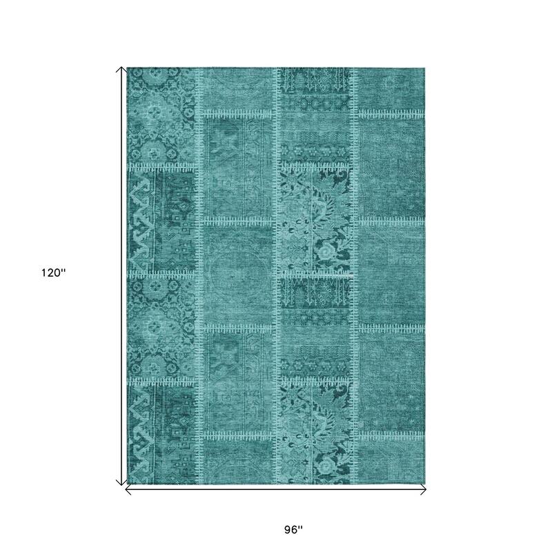 HomeRoots Patchwork Transitional Rectangle Outdoor Rug