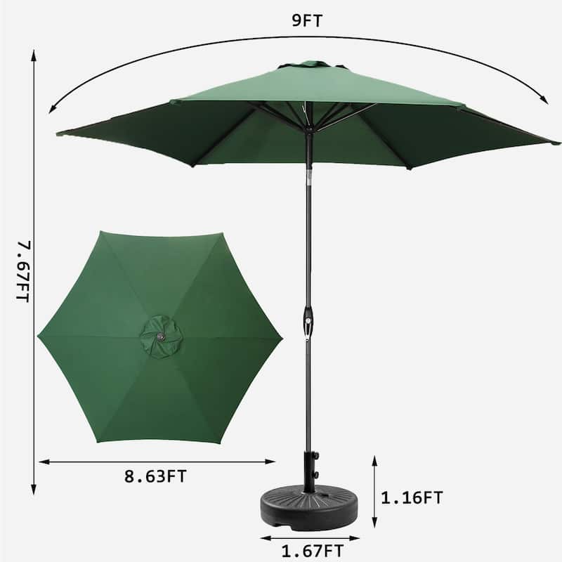 Ainfox 9FT Outdoor Patio Umbrella with Base Tilt System