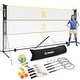 preview thumbnail 1 of 5, Patiassy 17 ft Portable Height Adjustable Badminton Pickleball Volleyball Net Set