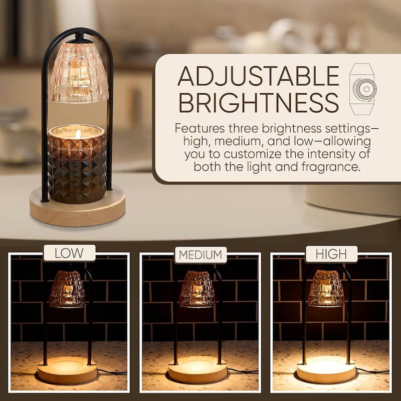 Sheffield Home Glass Candle Warmer Lamp, Flameless Candle and Wax Melter for Long-Lasting Fragrance