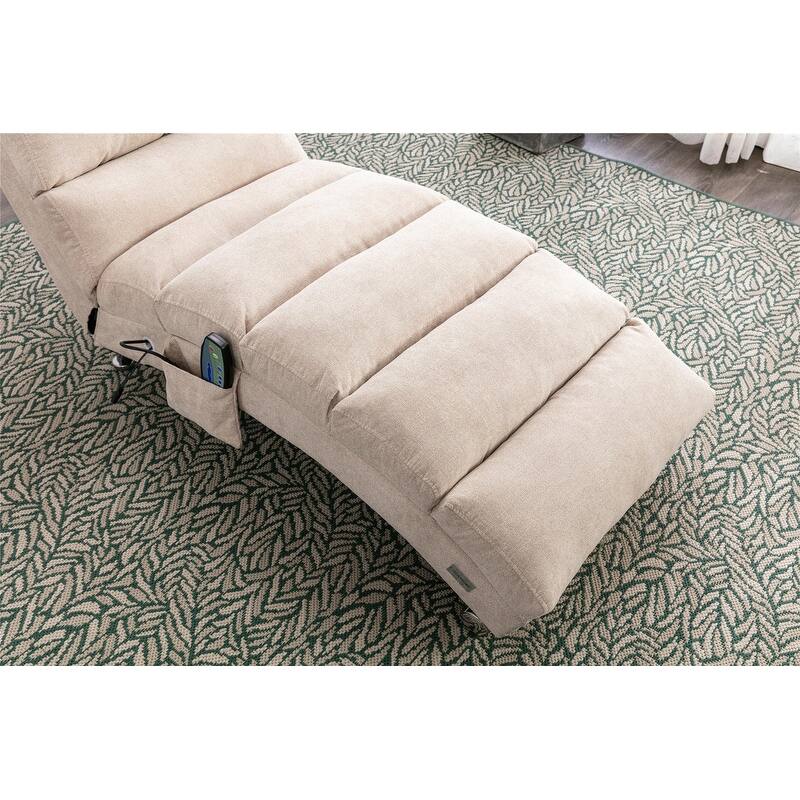 Linen Long Chaise Lounge Massage Recliner