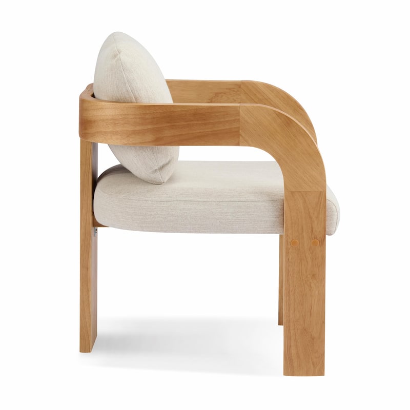 2-Pack Dining Chairs - Fabric with Pillow Back, Solid Wood Frame