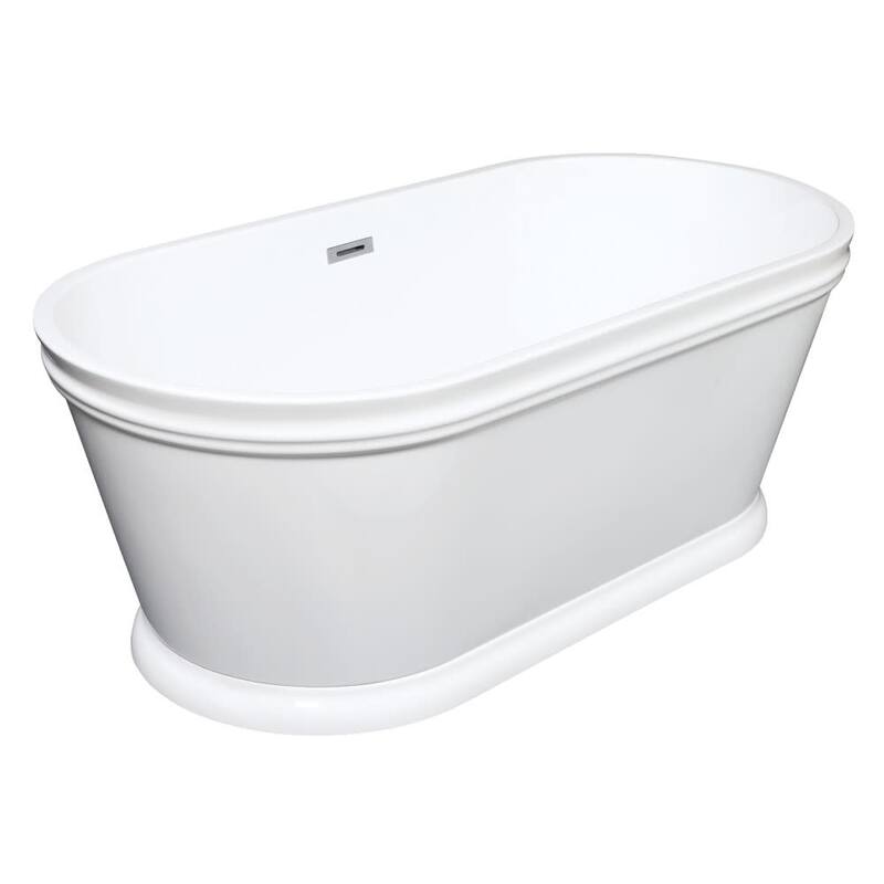 Kingston Brass VTPDE602922 Aqua Eden 60" Free Standing Acrylic Soaking - Glossy White