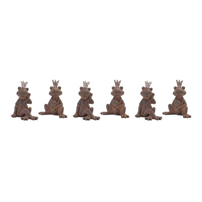 Royal Sitting Frog Figurine (Set of 6)