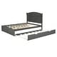 preview thumbnail 14 of 26, Queen Size Platform Bed with Twin Size Trundle and 2-Drawers for Bedroom, No Box Spring Required, Easy Assembly, Antique Grey