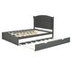 preview thumbnail 24 of 25, Wood Queen Size Platform Bed with Twin Size Trundle and 2 Drawers