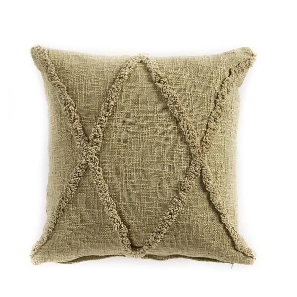 White/Brown LR Home Boho-Chic Diamond Jute and Cotton Throw Pillow White/Brown LR Home Boho-Chic Diamond Jute and Cotton Throw Pillow