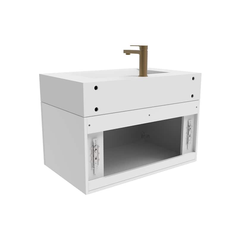 Nile 30-Inch Wall Mounted Bathroom Vanity Set w/ White Top