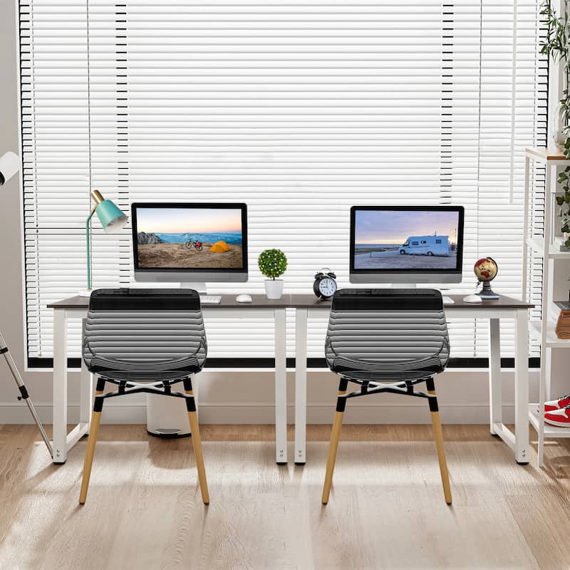 Wooden Computer Desk High Strength Compact Study Table for Home Office and School Gray Finish
