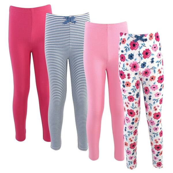 slide 1 of 1, Touched by Nature Toddler, Big Kids and Youth Girl Organic Cotton Leggings 4pk, Garden Floral Garden Floral - 2T