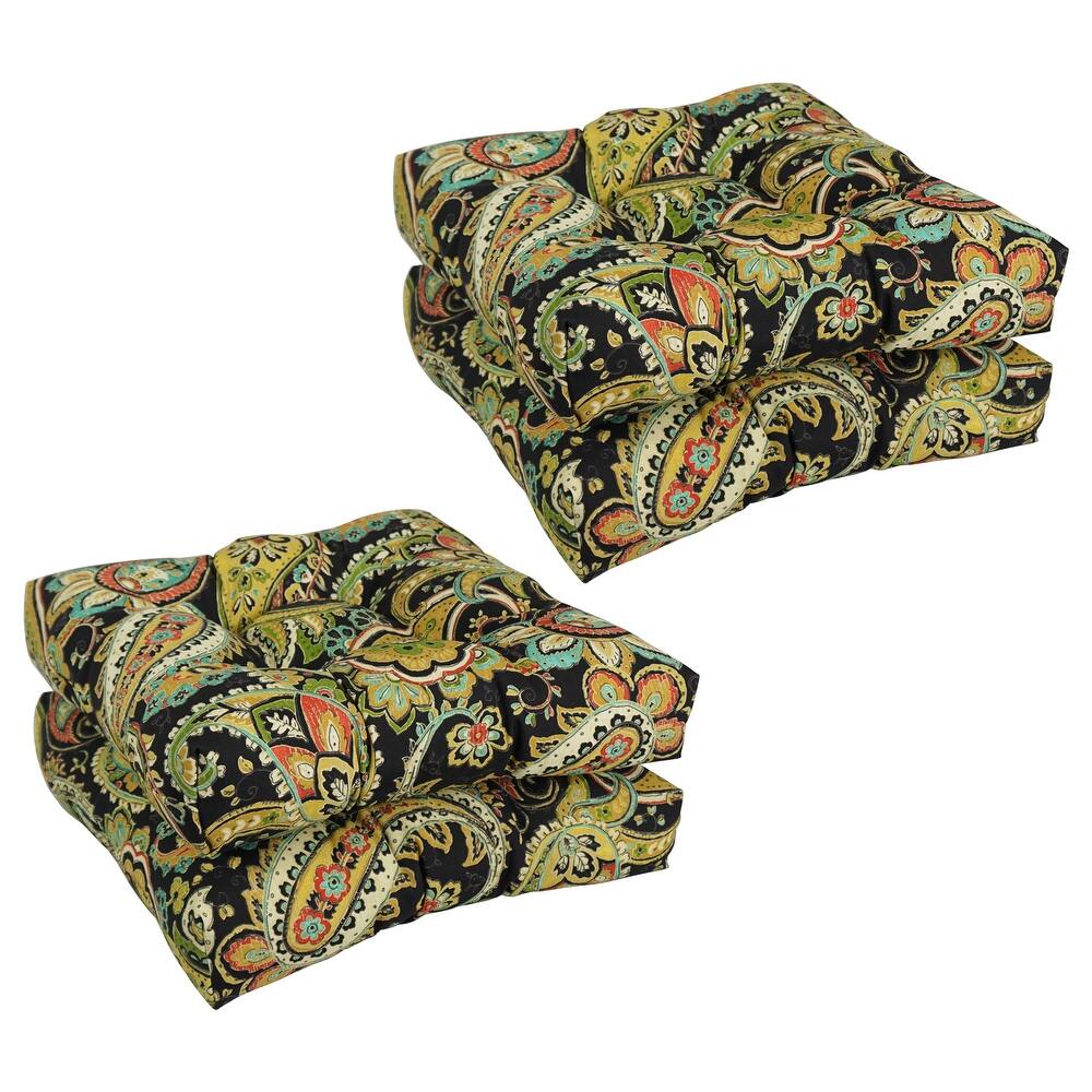 19-inch Square Tufted Indoor/Outdoor Chair Cushions (Set of 4) - 19" x 19"