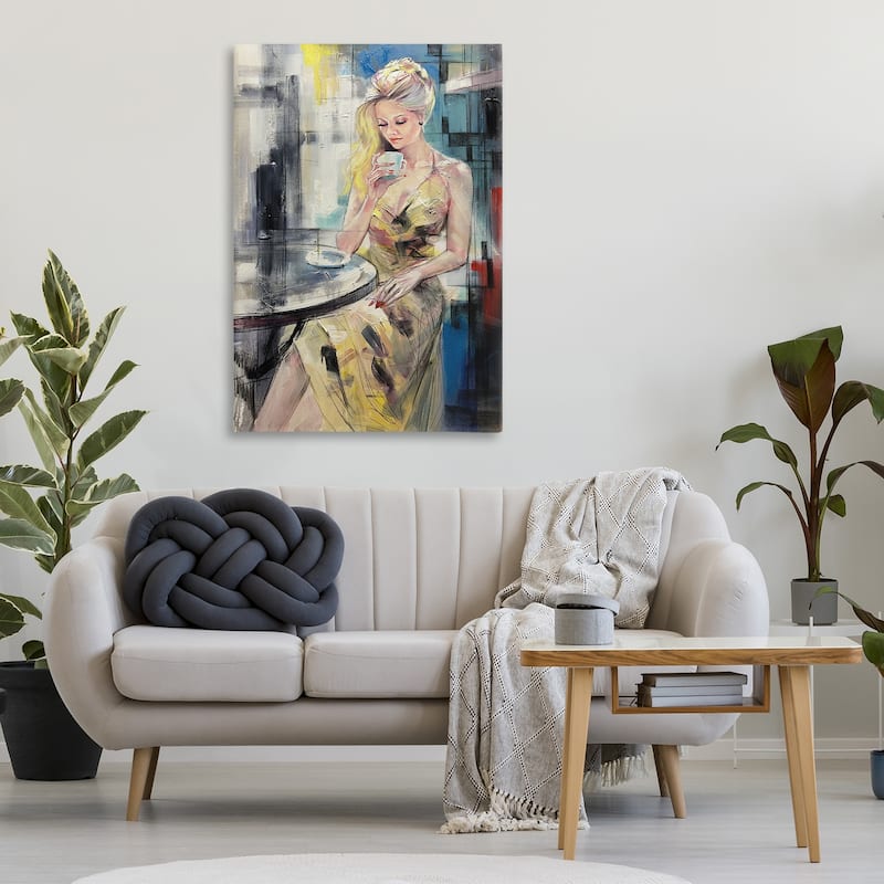 Stupell Elegant Woman at Cafe Canvas Wall Art Design By Lucille Lee