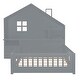 preview thumbnail 30 of 37, Wooden Floor Platform Bed with House Shape Storage Wingback Headboard, House Bed with USB, Window and Bedside Drawers