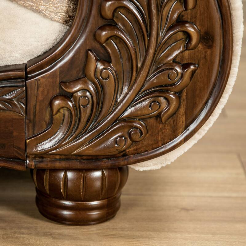 Furniture of America Brivn USA Made Traditional 2-Seater Light Brown and Dark Cherry Loveseat