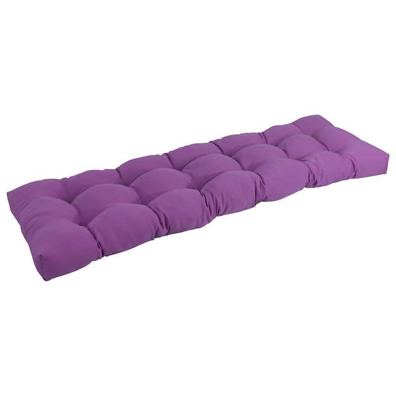 Solid Twill Tufted Indoor Bench Cushion (Multiple widths from 42 to 60 inch) - 55" wide - Grape