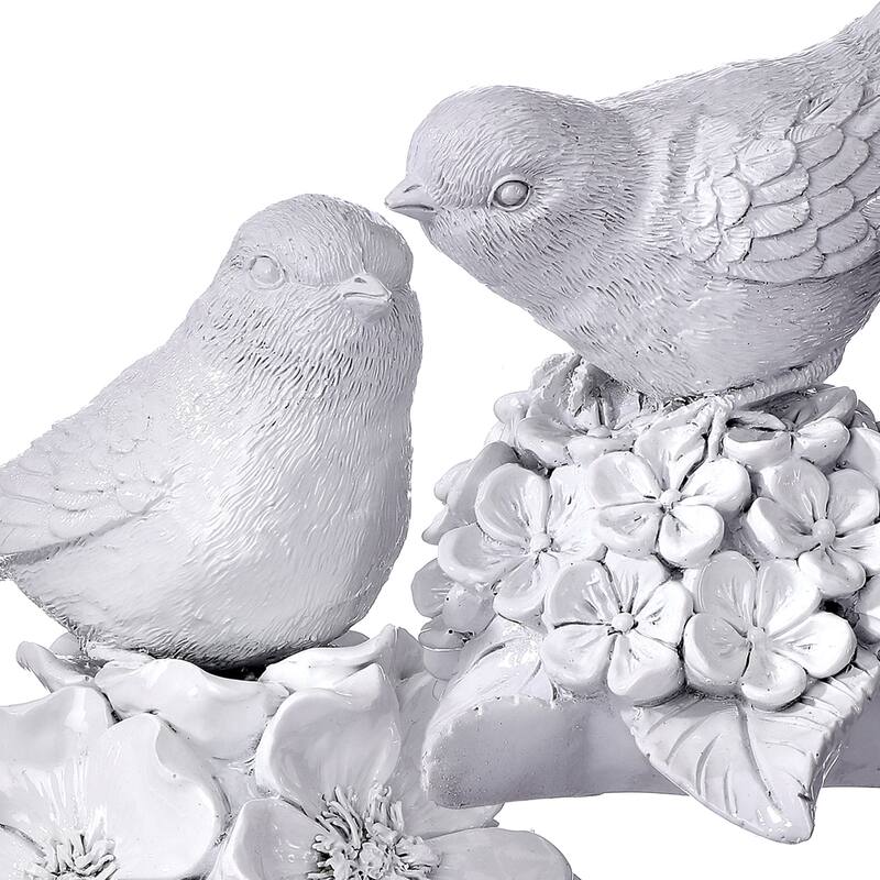 5.5" Resin Bird On Blossom Set of 2