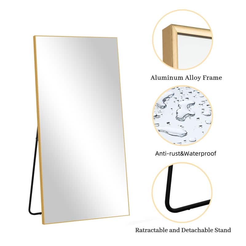 Full Length Free Standing Body Mirror Metal Framed Wall Mirror Large Floor Mirror