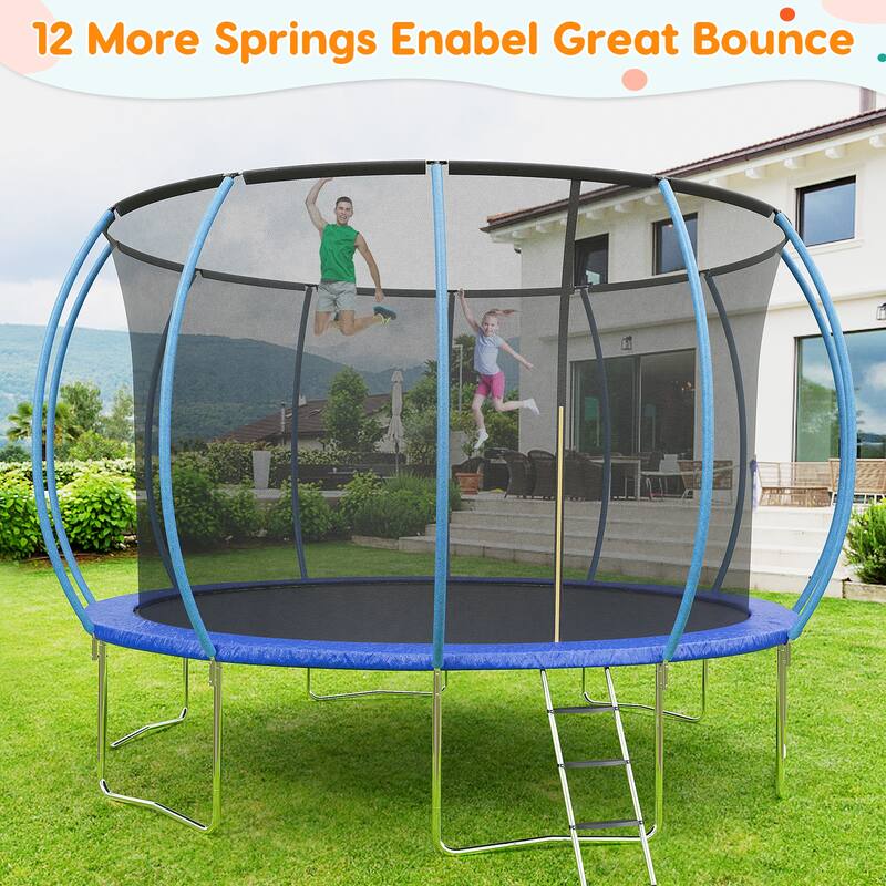 Trampolines for Kids Adults with Enclosure Ladder for Outdoor Jump
