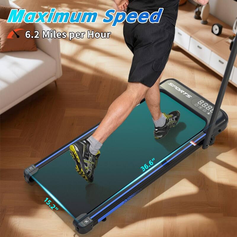 3 in 1 Under Desk Treadmill with Incline, Walking Pad with Handle Bar with Remote Control & LED Display, Foldable Treadmills