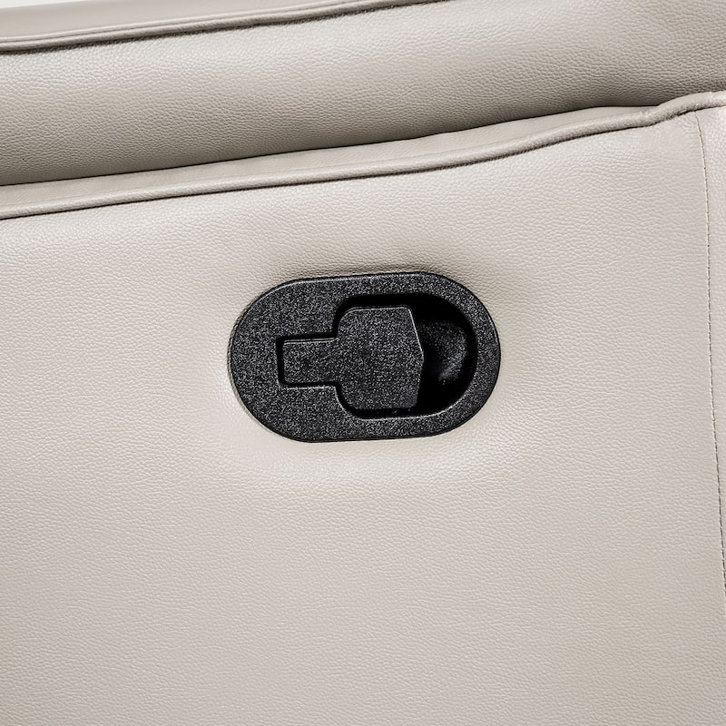 Furniture of America Marty Modern Leather Match Manual Reclining Sofa with Flared Padded Arms