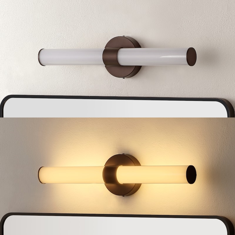 Elyse 20.13" 1-Light Industrial Mid-Century Iron Integrated LED Vanity Light, by JONATHAN Y