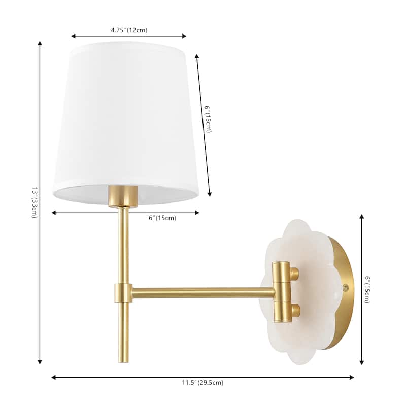 SAFAVIEH Lighting 6" Lyssine Wall Sconce [Set of 2] - 6"W x 12"D x 13"H