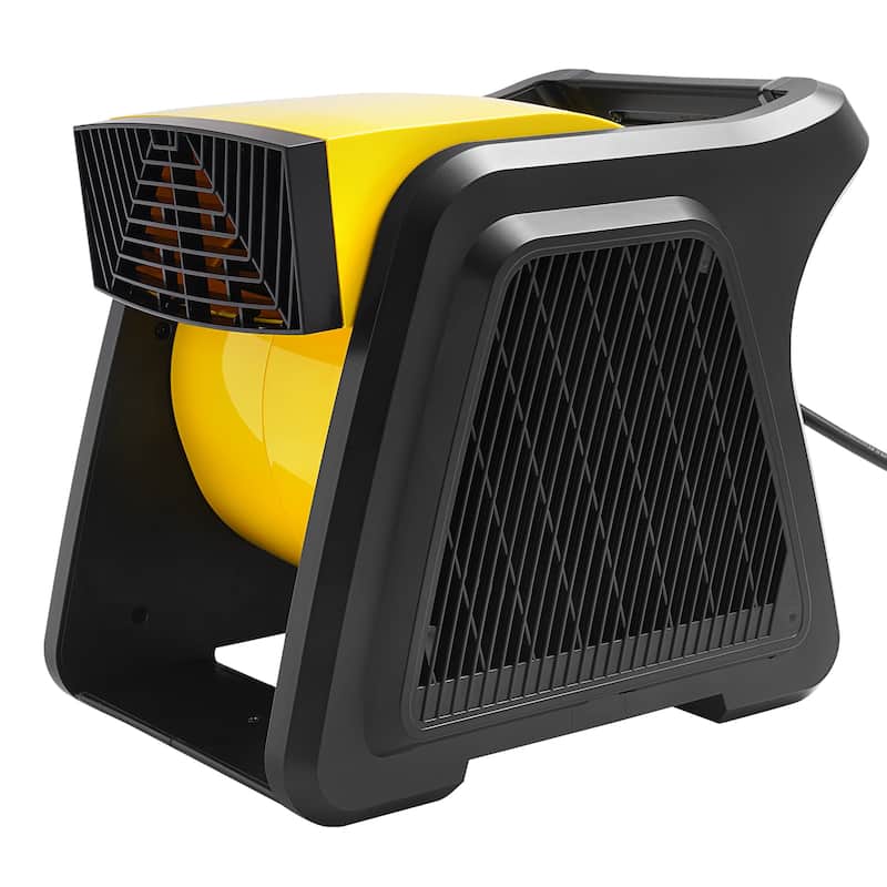 Pivoting Utility Fan Portable Carpet Dryer Fan for Home, Work Shop - 12.8" x 10.2" x 11.4" - Yellow