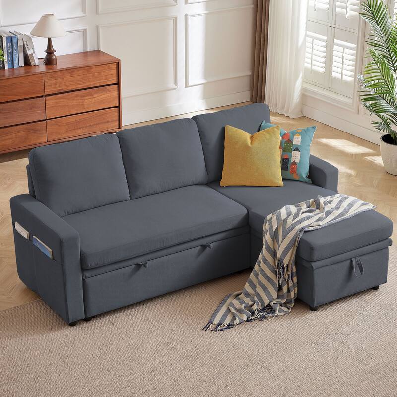 78.94" Striped Fabric Sleeper Sofa