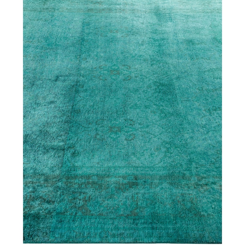 Overdyed One-of-a-Kind Hand-Knotted Area Rug - Green - 6' 1" x 8' 10"