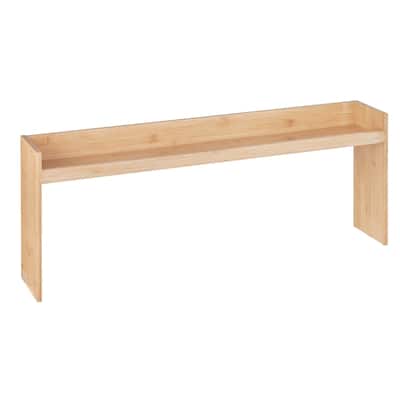 Natural Wicker Over-Stove Spice Shelf with Hooks and Moisture-Resistant Finish - 32.6x5.5x13 inch