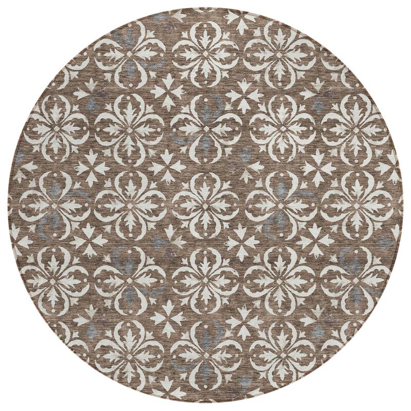 HomeRoots Floral Transitional Rectangle Outdoor Rug