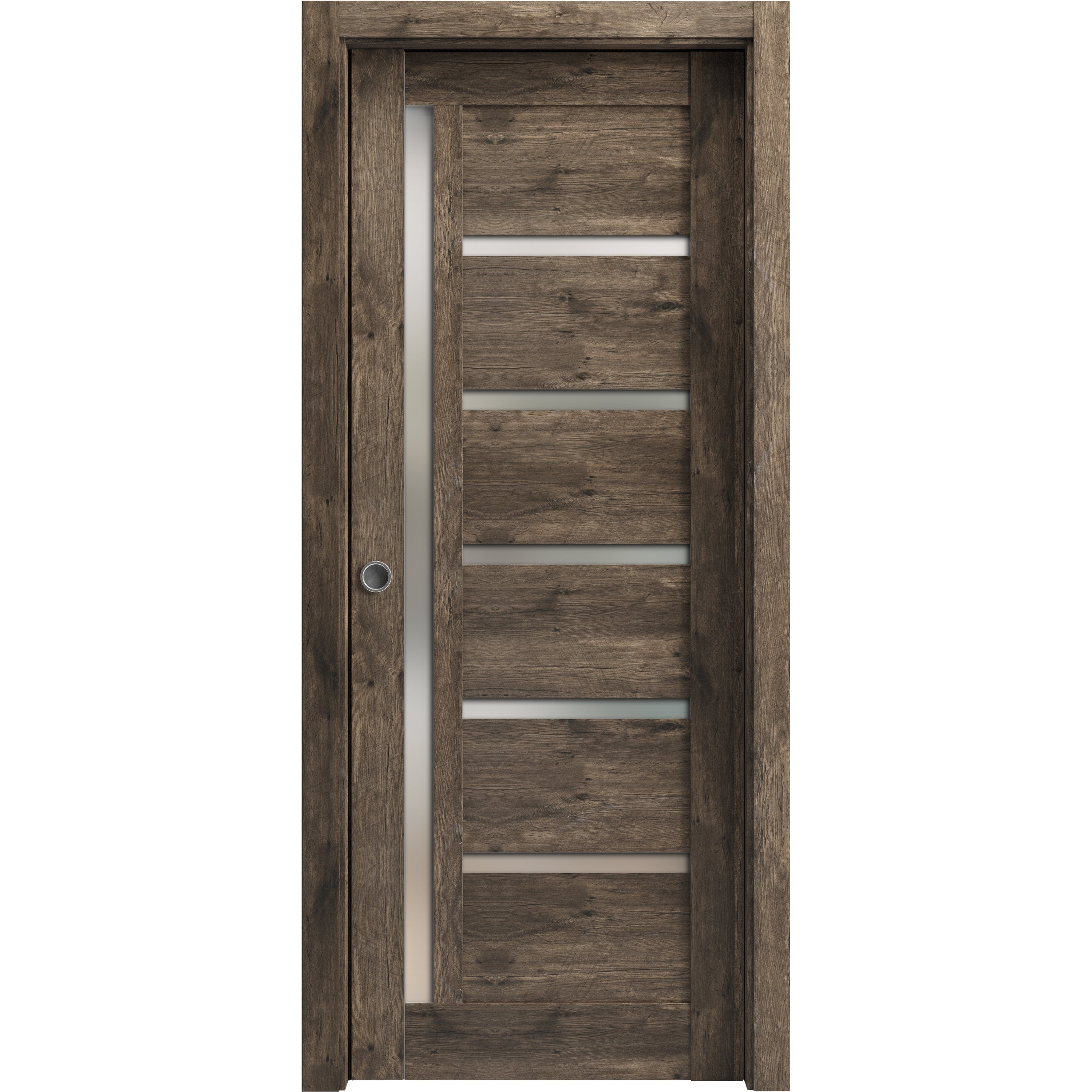 SartoDoors Quadro 4088 | Interior French Doors French Door | Solid Wood w/ Glass | Hardware Set | 18x80, Oak Bedroom Door