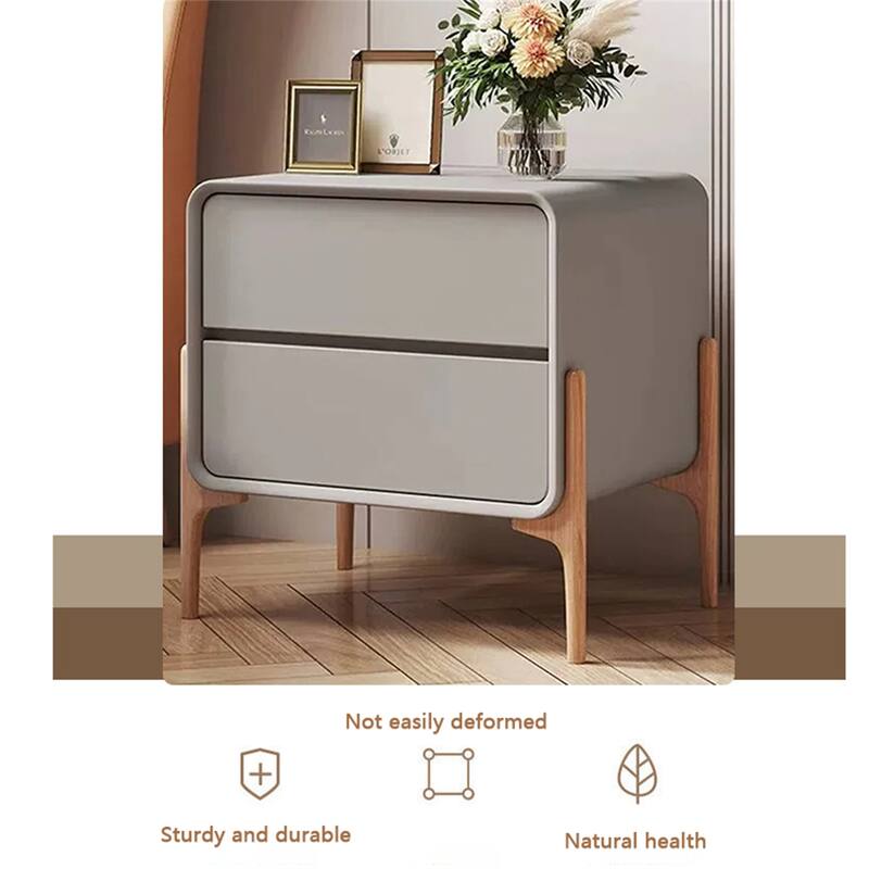 Elegant Silhouette Nightstand with 2 Drawers for Organizing Essentials