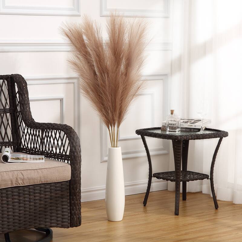 4 PCs Extra Large Faux Pampas Grass Decor - Brown
