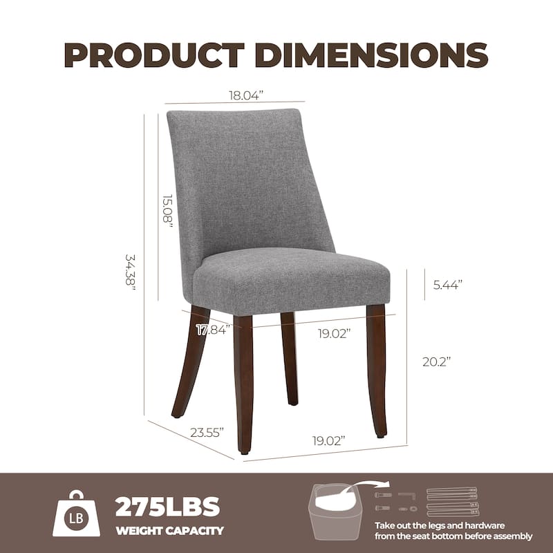 RENEWLINE Contemporary Dining Chair（Set of 2/4/6 - Upholstered Backrest & Wood Frame