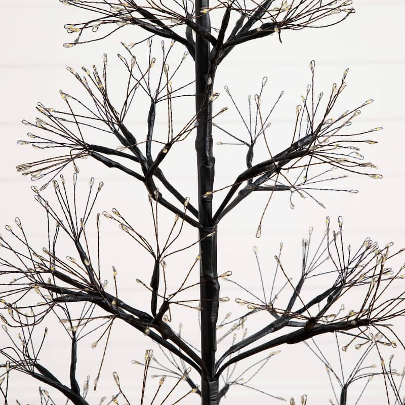 Pre-Lit Artificial Halloween Starburst Tree - 4' - Fairy Warm White LED Lights