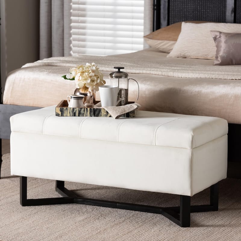 Esther Modern and Contemporary Storage Ottoman - Beige