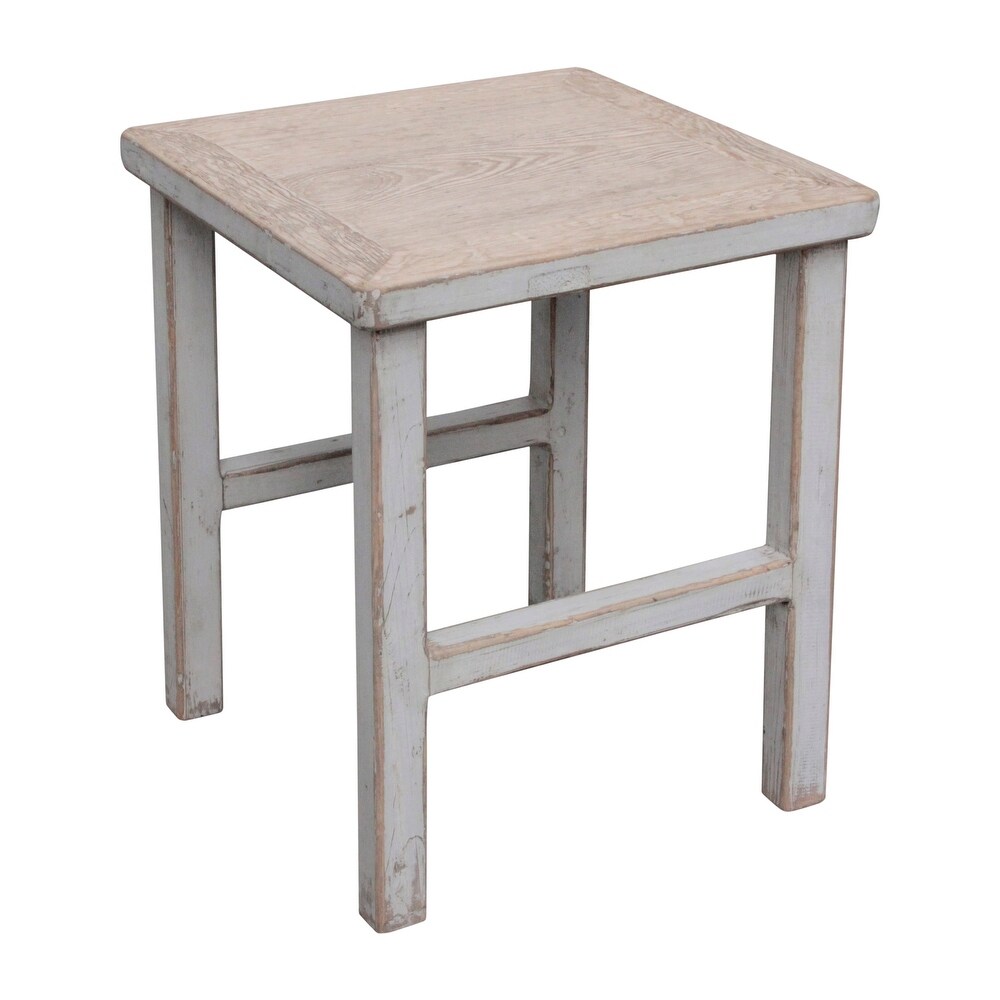 Lily S Livingreclaimed Wood Song Square Side Table 24 Inch Tall Off White Finish Wood Dailymail