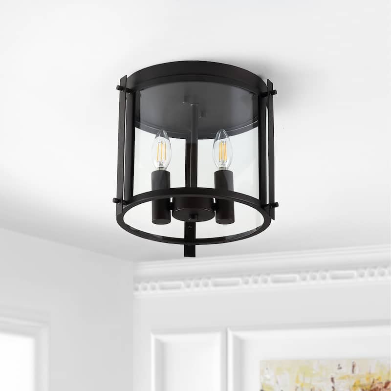 SAFAVIEH Lighting Binsor 3-light LED Flush Mount - 12"W x 12"D x 10"H