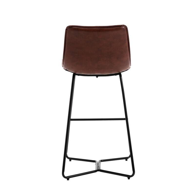 Porthos Home Avri Counter & Bar Stools Set of 2, PU Leather, Cross Sled Legs