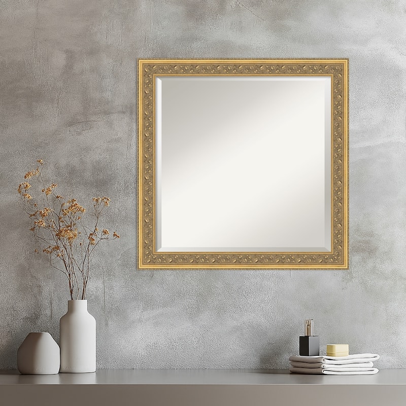 Carter Dark Gold Beveled Wood Framed Wall Mirror - Carter Dark Gold