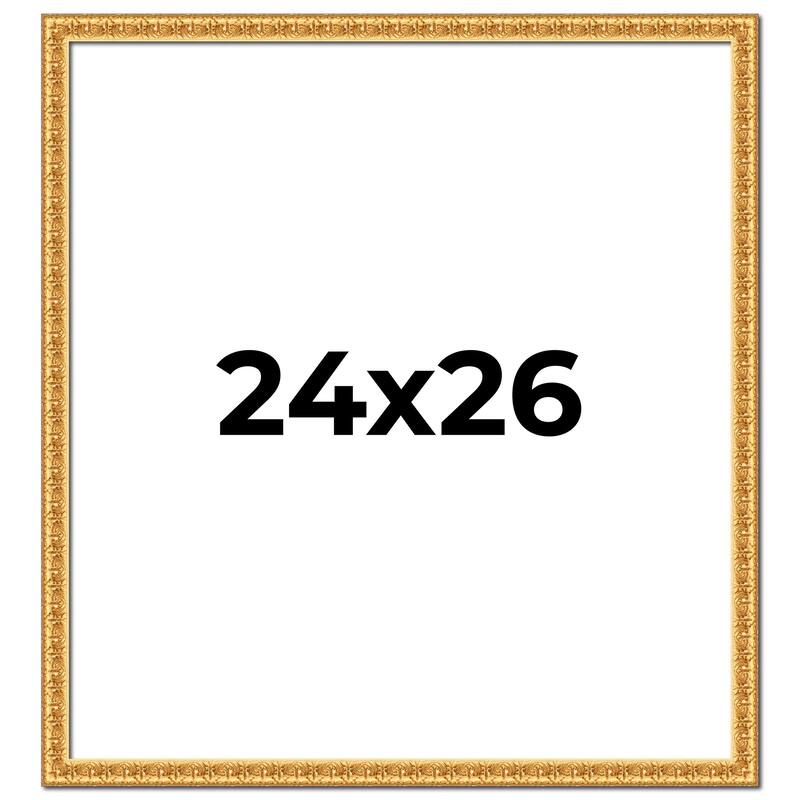 24x26 Frame Gold Real Wood Picture Frame Width 1 inches | Interior