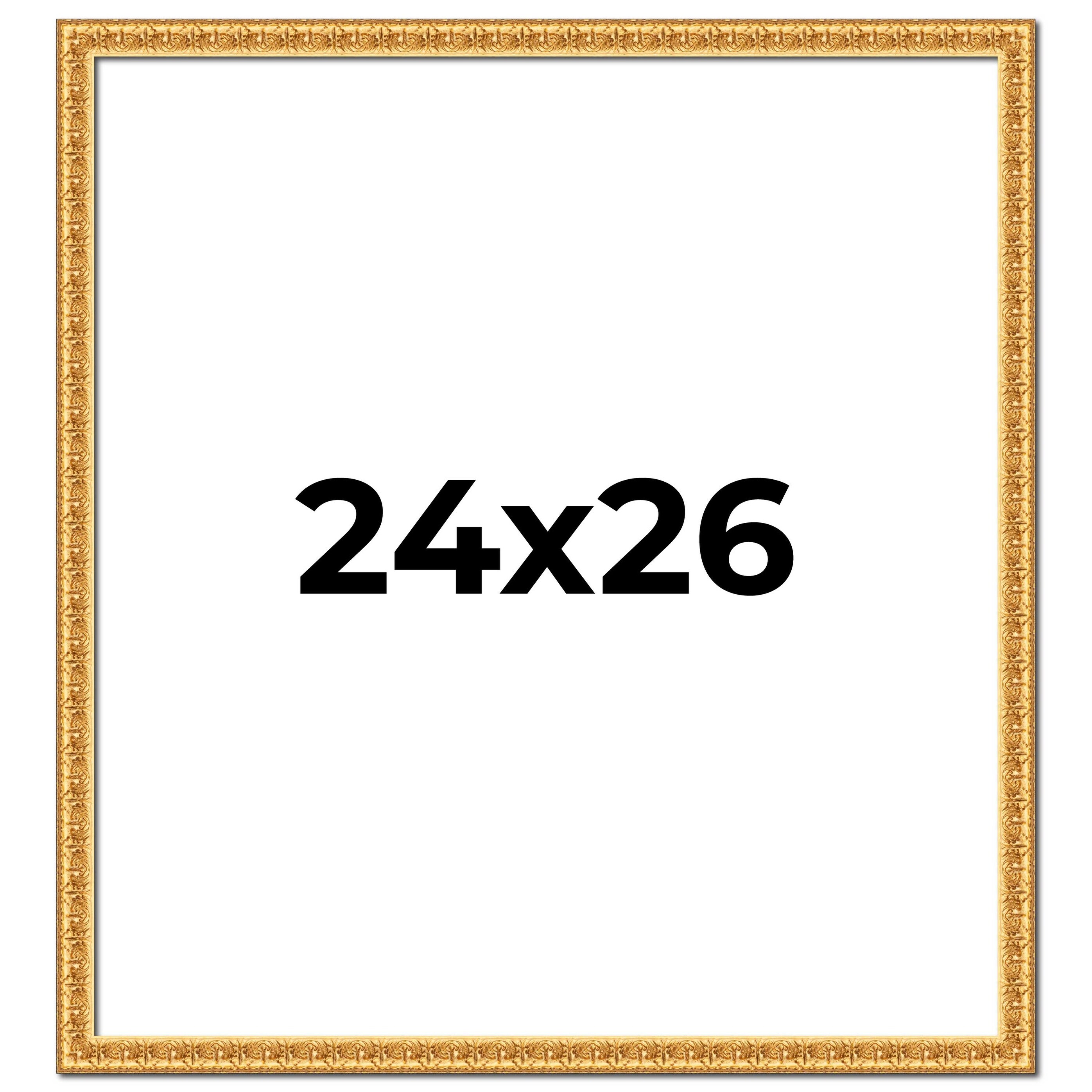 24x26 Frame Gold Real Wood Picture Frame Width 1 inches | Interior