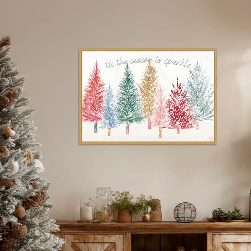Holiday Sparkle I by Dina June Framed Canvas Wall Art Print - Sylvie Bright Gold