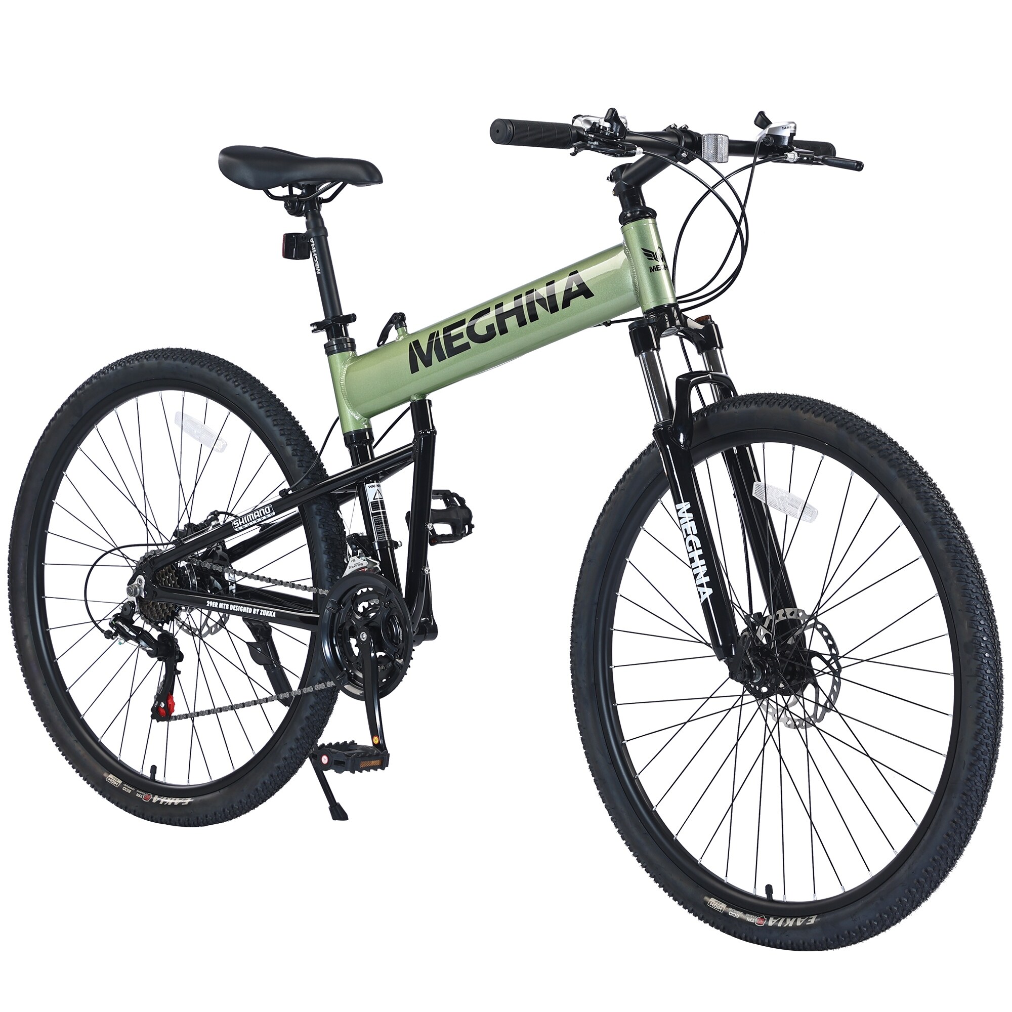 29-Inch 21-Speed Folding Mountain Bike, Aluminum Frame, Suspension