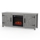 preview thumbnail 36 of 53, 58-Inch Farmhouse Electric Fireplace TV Stand with Storage Cabinets and Adjustable Shelves