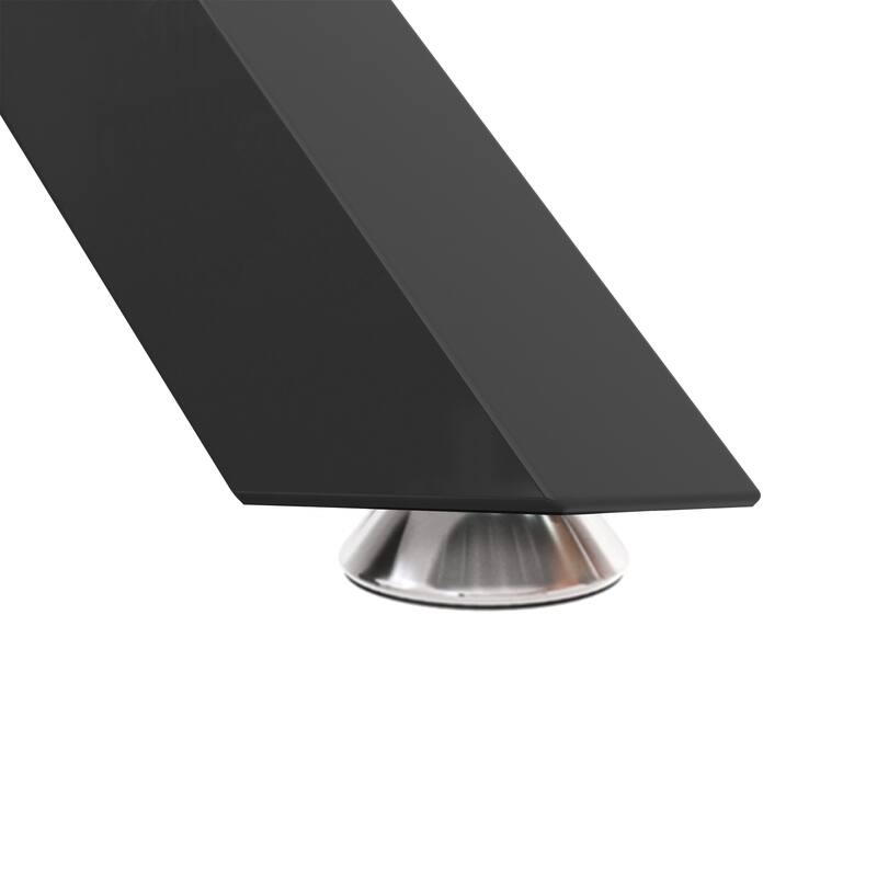 47.24" Rectangular Clear Tempered Glass Dining Table,Stylish Design with Metal Legs, Kitchen Table for Dining Room