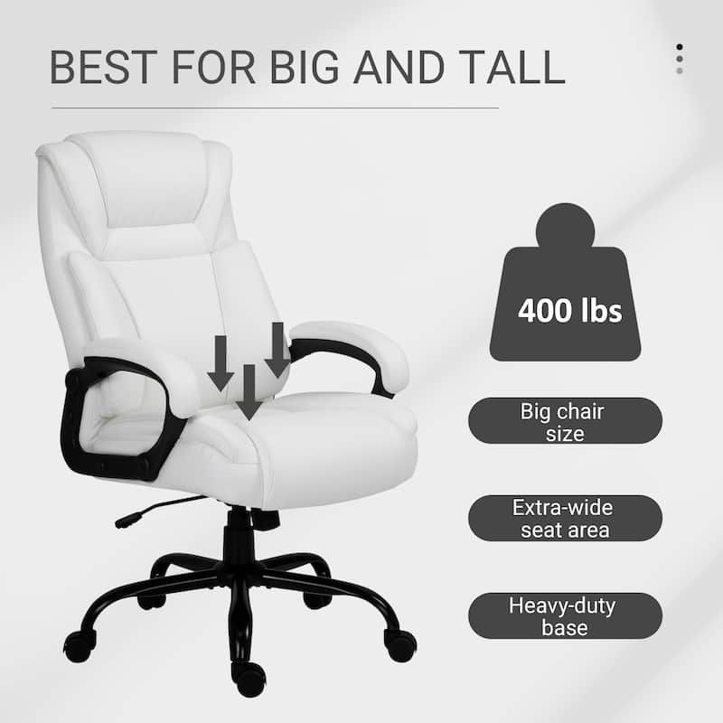 Vinsetto Big and Tall Executive Office Chair 400lbs Computer Desk Chair with High Back PU Leather Ergonomic Upholstery
