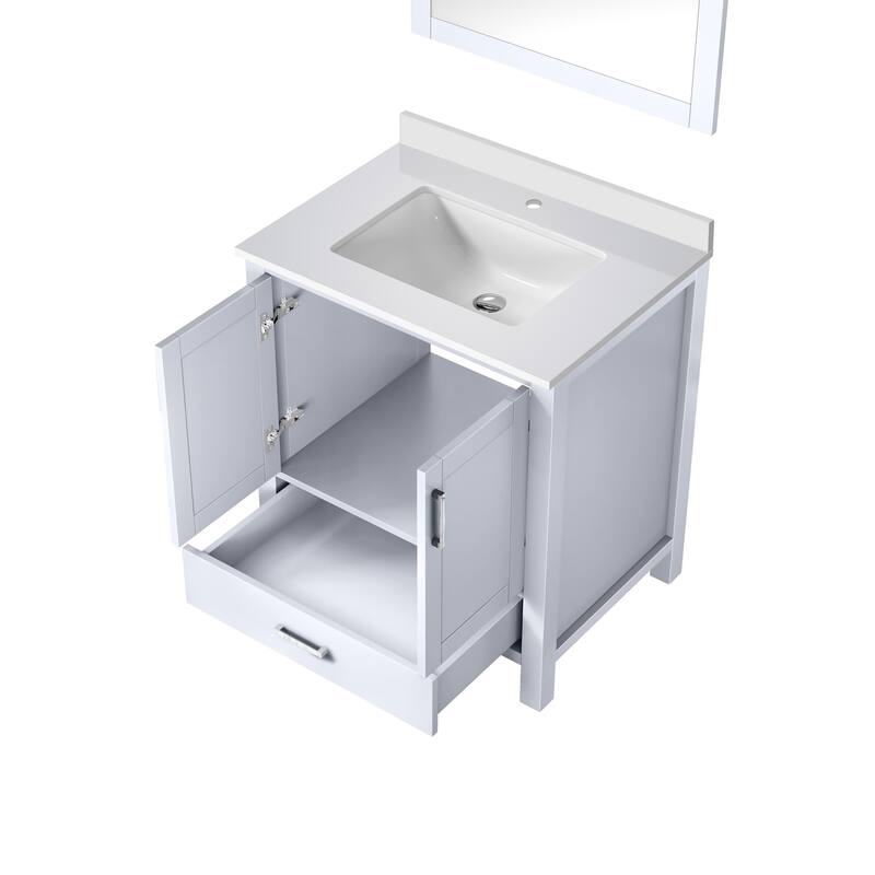 Jacques Bath Vanity, Cultured Marble Top and Mirror